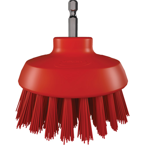 Brosse ronde HyDrive pour perceuse, Soies Tr&egrave;s ferme, Longueur de 3-1/10", Rouge Rock Safety Industrial Ltd