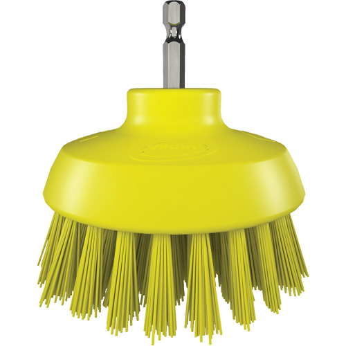HyDrive Round Drill Brush, Extra Stiff Bristles, 3-1/10" Long, Yellow Rock Safety Industrial Ltd