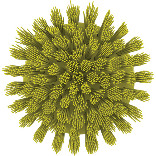 HyDrive Round Drill Brush, Extra Stiff Bristles, 3-1/10" Long, Yellow Rock Safety Industrial Ltd