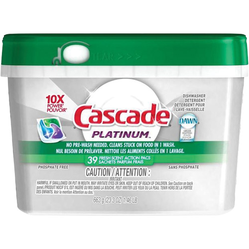 Platinum ActionPacs Dishwasher Detergent, Pods, 663 g, Fresh Rock Safety Industrial Ltd