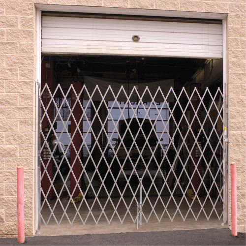 Galvanized Folding Security Gates, Fixed Single Folding, 10' L x 7' 6" H Expanded Rock Safety Industrial Ltd