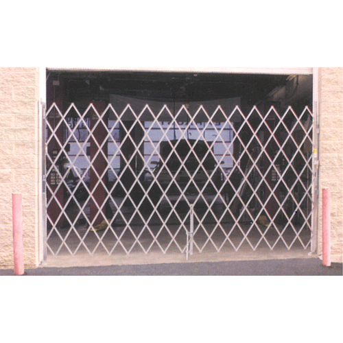 Galvanized Folding Security Gates, Fixed Single Folding, 4' L x 6' H Expanded Rock Safety Industrial Ltd