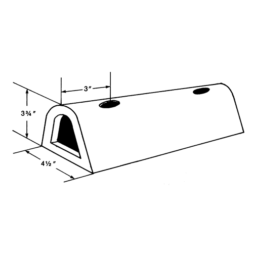 Extruded Rubber Dock Fenders, Rubber, 4-1/2" W x 12" L x 3-3/4" D Rock Safety Industrial Ltd