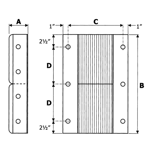 Butoirs de quai lamell&eacute;s, Vertical, Caoutchouc/Acier, 11" la x 4" p x 24" h Rock Safety Industrial Ltd