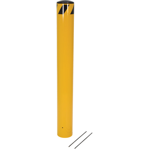 Pour-In-Place Bollards, Steel, 48-1/2" H x 5-9/16" W, Yellow Rock Safety Industrial Ltd