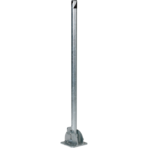 Fold-Down Bollards, Steel, 42" H x 1-3/4" W, Silver Rock Safety Industrial Ltd