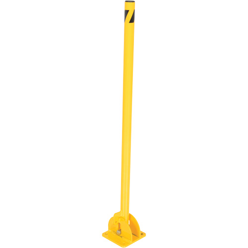 Fold-Down Bollards, Steel, 42" H x 1-3/4" W, Yellow Rock Safety Industrial Ltd
