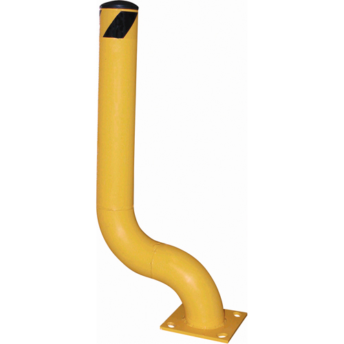 Offset Bollard, Steel, 48-1/8" H x 8" W, Yellow Rock Safety Industrial Ltd