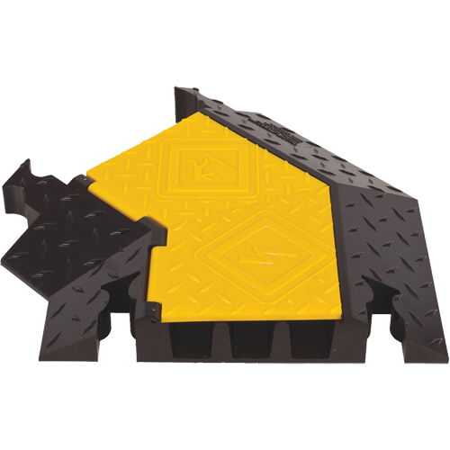 Protecteur de c&acirc;ble robuste &agrave; 3 canaux Yellow Jacket, virage &agrave; gauche Rock Safety Industrial Ltd