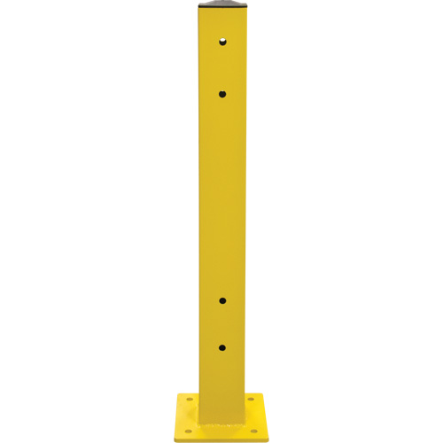 Poteau double pour barri&egrave;re de s&eacute;curit&eacute;, Acier, 5" lo x 44" h, Jaune s&eacute;curit&eacute; OSHA Rock Safety Industrial Ltd