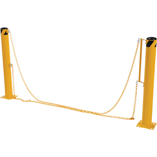 Syst&egrave;me de bornes de protection et chaînes pour quai, Acier, 42" h x 6-5/8" la, Jaune Rock Safety Industrial Ltd
