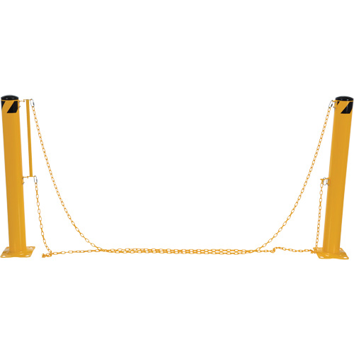 Syst&egrave;me de bornes de protection et chaînes pour quai, Acier, 42" h x 6-5/8" la, Jaune Rock Safety Industrial Ltd