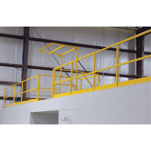Mezzanine Safety Gate, 68-1/2" L x 42" H, 80-1/16" Raised, Yellow Rock Safety Industrial Ltd