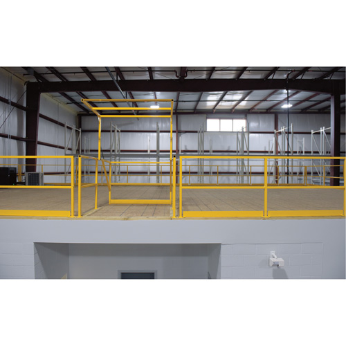 Mezzanine Safety Gate, 68-1/2" L x 42" H, 80-1/16" Raised, Yellow Rock Safety Industrial Ltd