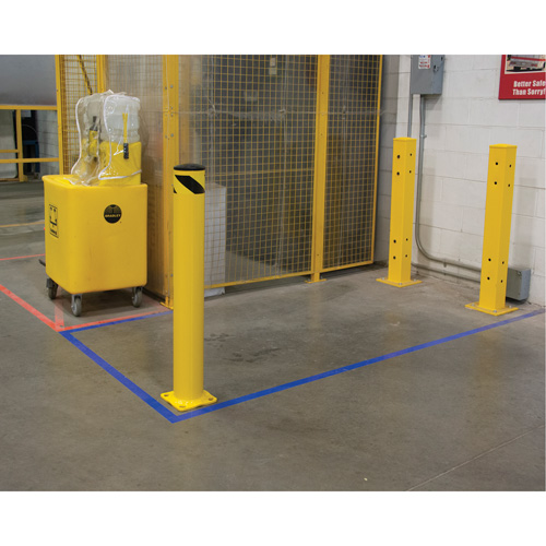 Safety Bollard, Steel, 42" H x 5-1/2" W, Yellow Rock Safety Industrial Ltd