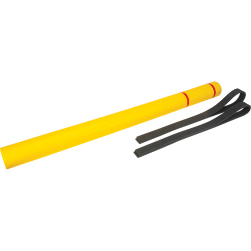 Capuchon en poly&eacute;thyl&egrave;ne pour borne de protection, 4-1/2" dia. x 64" l, Rouge/Jaune Rock Safety Industrial Ltd