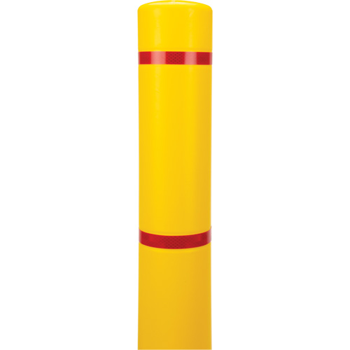 Capuchon en poly&eacute;thyl&egrave;ne pour borne de protection, 4-1/2" dia. x 64" l, Rouge/Jaune Rock Safety Industrial Ltd