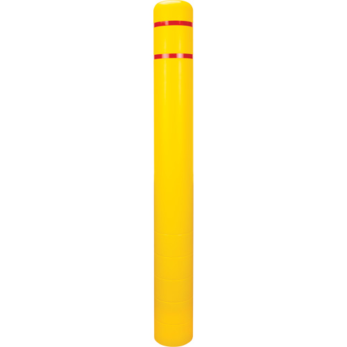 Capuchon en poly&eacute;thyl&egrave;ne pour borne de protection, 6-5/8" dia. x 60" l, Rouge/Jaune Rock Safety Industrial Ltd