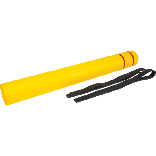 Capuchon en poly&eacute;thyl&egrave;ne pour borne de protection, 6-5/8" dia. x 60" l, Rouge/Jaune Rock Safety Industrial Ltd