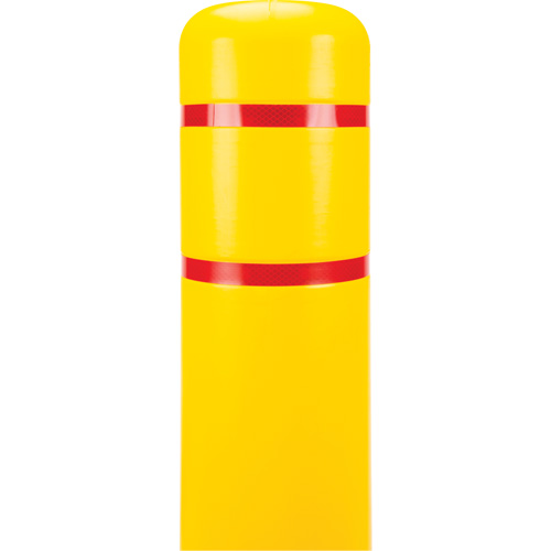 Capuchon en poly&eacute;thyl&egrave;ne pour borne de protection, 6-5/8" dia. x 60" l, Rouge/Jaune Rock Safety Industrial Ltd