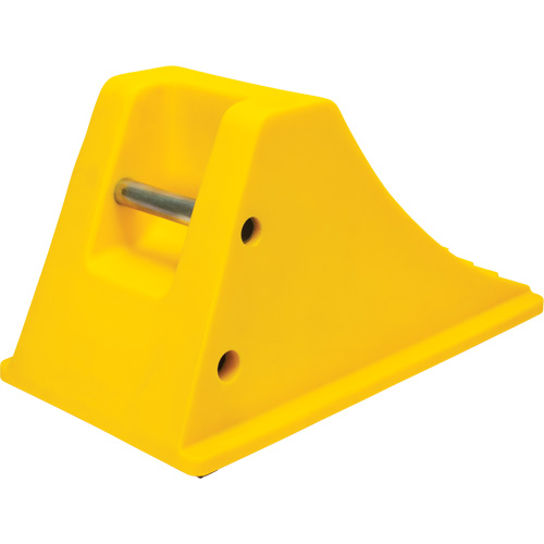Wheel Chocks with Rubber Tread, Polyurethane, Yellow, 11-1/4" W x 21" D x 12-1/4" H Rock Safety Industrial Ltd