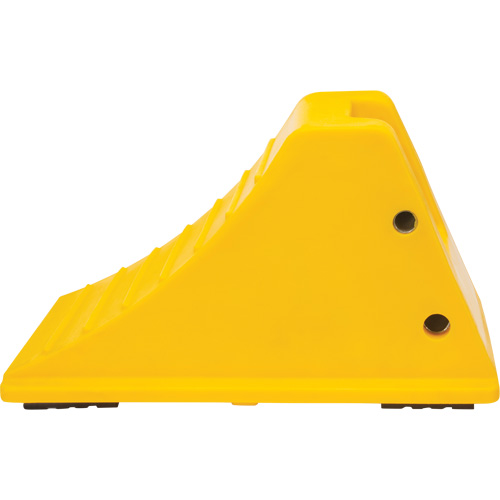 Wheel Chocks with Rubber Tread, Polyurethane, Yellow, 11-1/4" W x 21" D x 12-1/4" H Rock Safety Industrial Ltd