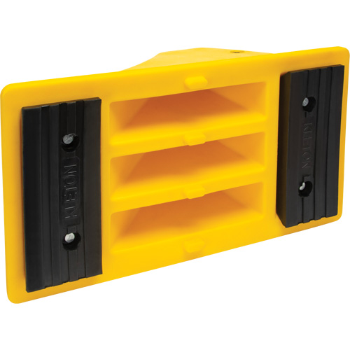 Wheel Chocks with Rubber Tread, Polyurethane, Yellow, 11-1/4" W x 21" D x 12-1/4" H Rock Safety Industrial Ltd
