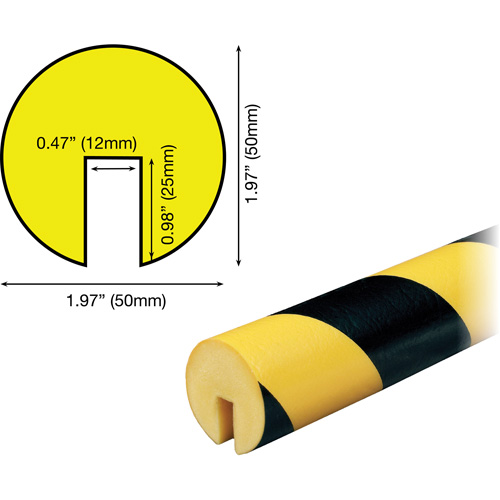 Butoir de protection de rebords mod&egrave;le B 1M, Longueur 3,25' (0,99 m) Rock Safety Industrial Ltd