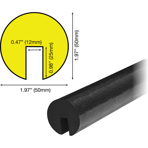 Butoir de protection de rebords mod&egrave;le B 1M, Longueur 3,25' (0,99 m) Rock Safety Industrial Ltd