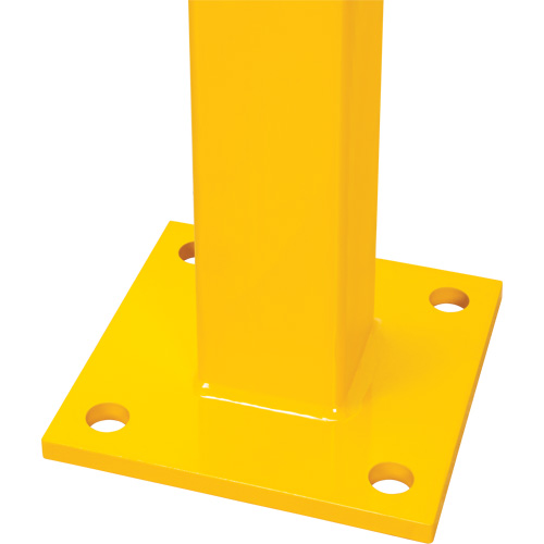 Poteau en ligne pour garde-corps l&eacute;gers, Acier, 42" h, Jaune s&eacute;curit&eacute; OSHA Rock Safety Industrial Ltd