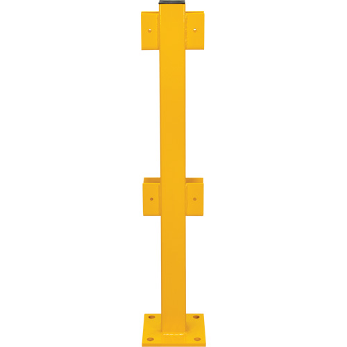 Poteau en ligne pour garde-corps l&eacute;gers, Acier, 42" h, Jaune s&eacute;curit&eacute; OSHA Rock Safety Industrial Ltd