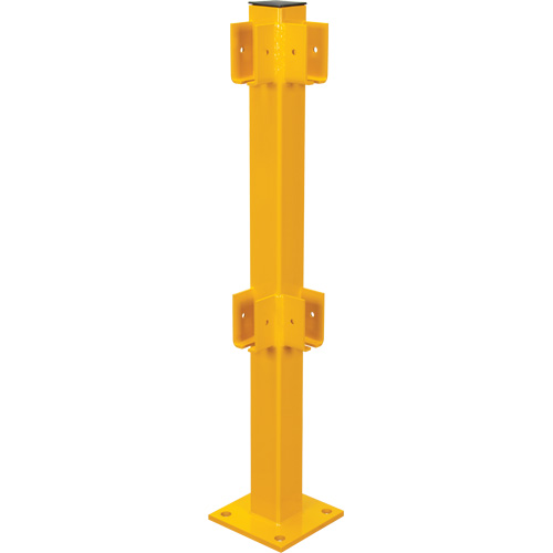 Poteau de coin pour garde-corps l&eacute;gers, Acier, 42" h, Jaune s&eacute;curit&eacute; OSHA Rock Safety Industrial Ltd
