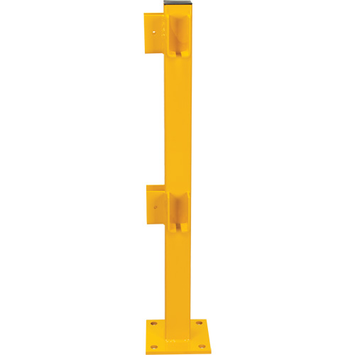 Poteau de coin pour garde-corps l&eacute;gers, Acier, 42" h, Jaune s&eacute;curit&eacute; OSHA Rock Safety Industrial Ltd