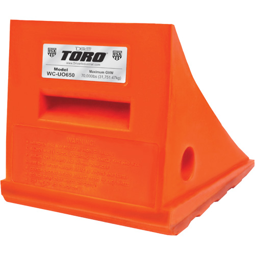 35 Ton General Purpose Wheel Chock, Urethane, Orange Rock Safety Industrial Ltd
