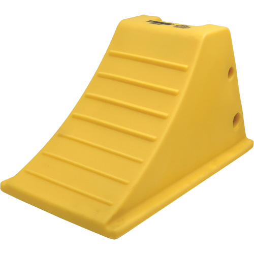 75 Ton Large Equipment Wheel Chock with Aluminum Cleats, Urethane, Yellow Rock Safety Industrial Ltd