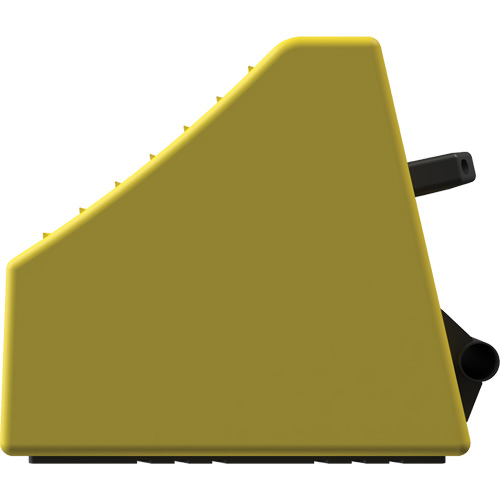 Cale de roue ultra-robuste pour l'exploitation mini&egrave;re Checkers Safety, PEHD, Jaune, 14-1/2" la x 17-1/2" p x 16" h Rock Safety Industrial Ltd