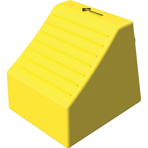 Cale de roue ultra-robuste pour l'exploitation mini&egrave;re Checkers Safety sans support, PEHD, Jaune, 14-1/2" la x 17-1/2" p x 16" h Rock Safety Industrial Ltd