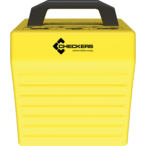 Cale de roue ultra-robuste pour l'exploitation mini&egrave;re Checkers Safety sans support, PEHD, Jaune, 14-1/2" la x 17-1/2" p x 16" h Rock Safety Industrial Ltd