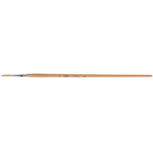 Pinceau de forme ronde en soies blanches pures pour marquage, Largeur de la brosse de 5/32", Soie blanche, Manche &agrave; Bois Rock Safety Industrial Ltd