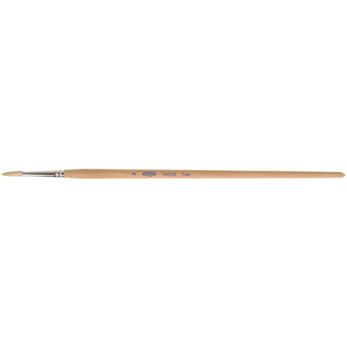 Pinceau de forme ronde en soies blanches pures pour marquage, Largeur de la brosse de 3/16", Soie blanche, Manche &agrave; Bois Rock Safety Industrial Ltd