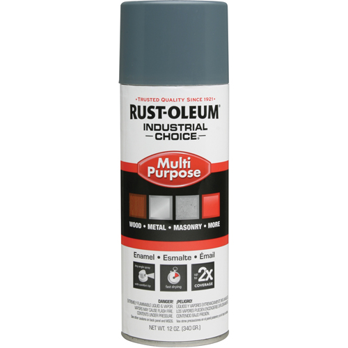 Peinture en a&eacute;rosol &agrave; usages multiples syst&egrave;me 1600 Industrial Choice, Gris machine, Brillant, 12 oz, Canette a&eacute;rosol Rock Safety Industrial Ltd