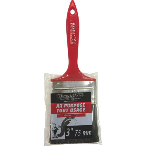 Pinceau en polyester tout usage, Polyester, Manche Plastique, Largeur de 3" Rock Safety Industrial Ltd