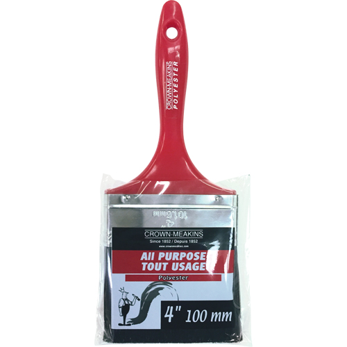 Pinceau en polyester tout usage, Polyester, Manche Plastique, Largeur de 4" Rock Safety Industrial Ltd