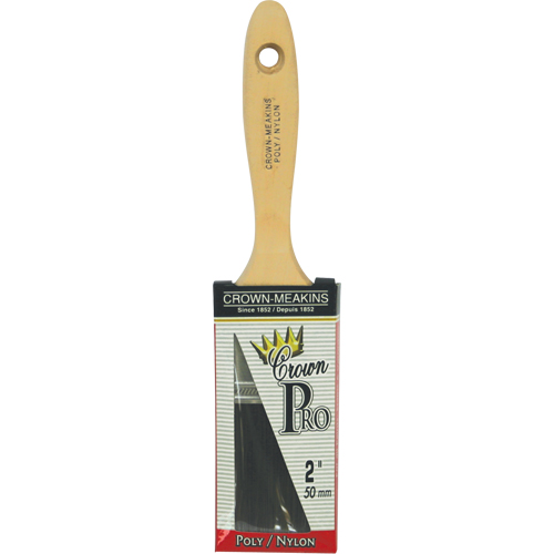 Pinceau droit Pro, Poly/nylon, Manche Bois, Largeur de 2" Rock Safety Industrial Ltd