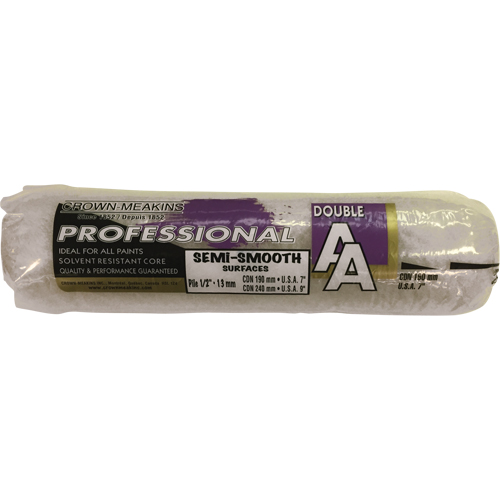 Professional AA Synthetic Paint Roller Cover, 13 mm (1/2") Nap, 240 mm (9-1/2") L Rock Safety Industrial Ltd
