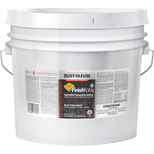 Rev&ecirc;tement de sol polyaspartique &agrave; haute teneur en solides Concrete Saver FinishKote 80 Partie A, Seau, Transparent/Base &agrave; teinter Rock Safety Industrial Ltd