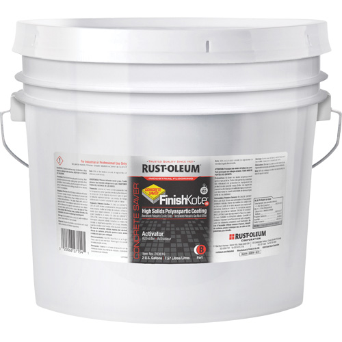 Rev&ecirc;tement de sol polyaspartique &agrave; haute teneur en solides Concrete Saver FinishKote 80 Partie B, Seau, Transparent/Base &agrave; teinter Rock Safety Industrial Ltd