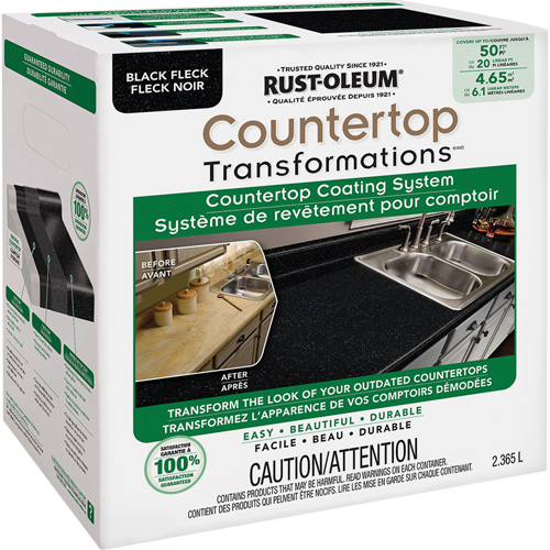 Countertop Transformations&reg; Fleck Countertop Coating System, 2.37 L, Kit, Black Fleck Rock Safety Industrial Ltd