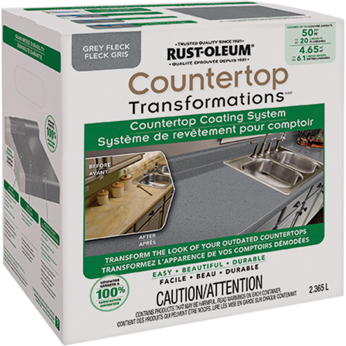 Countertop Transformations&reg; Fleck Countertop Coating System, 2.37 L, Kit, Grey Flock Rock Safety Industrial Ltd