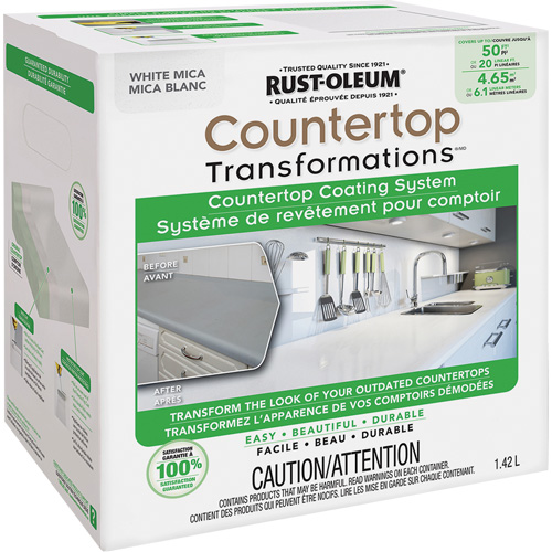 Countertop Transformations&reg; Mica Countertop Coating System, 1.42 L, Kit, White Mica Rock Safety Industrial Ltd